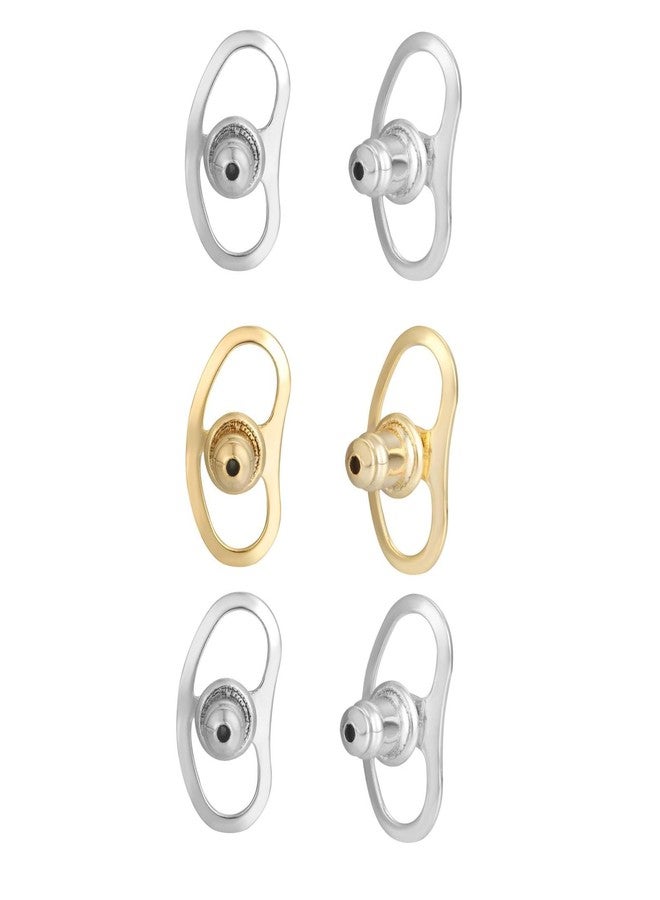 JIACHARMED Earring Backs for Droopy Ears, JIACHARMED Locking Bullet Earring Backs Replacements for Studs Large Earring Backings 6pcs Tight Earring Lifter Backers for Heavy Earrings,Mixed Color - Image 1